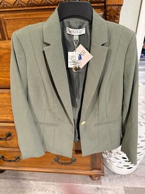 Kasper Olive Green Single-Button Blazer